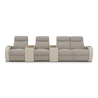 Rialto Italian Leather & Fabric Console Table Home Theater Seating