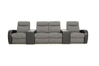 Rialto Italian Leather & Fabric Console Table Home Theater Seating