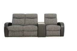 Rialto Italian Leather & Fabric Console Table Home Theater Seating