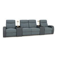 Rialto Italian Leather & Fabric Console Table Home Theater Seating
