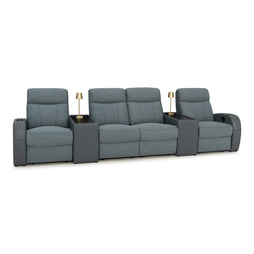 Rialto Italian Leather & Fabric Console Table Home Theater Seating