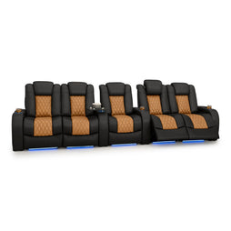Diamante CoolZeroᵀᴹ Italian Leather Two-Tone Home Theater Seating