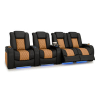 Diamante CoolZeroᵀᴹ Italian Leather Two-Tone Home Theater Seating