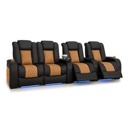 Diamante CoolZeroᵀᴹ Italian Leather Two-Tone Home Theater Seating