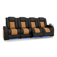 Diamante CoolZeroᵀᴹ Italian Leather Two-Tone Home Theater Seating