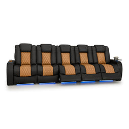 Diamante CoolZeroᵀᴹ Italian Leather Two-Tone Home Theater Seating