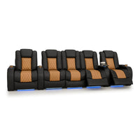 Diamante CoolZeroᵀᴹ Italian Leather Two-Tone Home Theater Seating