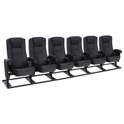 Seatcraft Montago Free-Standing Base Movie Seats, Vinyl, Black