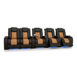 Diamante CoolZeroᵀᴹ Italian Leather Two-Tone Home Theater Seating