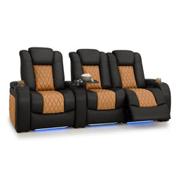 Diamante CoolZeroᵀᴹ Italian Leather Two-Tone Home Theater Seating