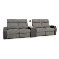 Rialto Italian Leather & Fabric Console Table Home Theater Seating