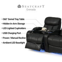 Grenada Italian Leather Home Theater Seating