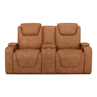 Seatcraft Vienna Loveseat Italian Leather, Powered Headrest & Lumbar, Power Recline
