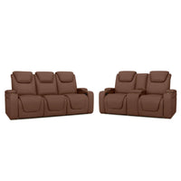 Seatcraft Vienna Sofa & Loveseat Italian Leather, Powered Headrest & Lumbar, Power Recline