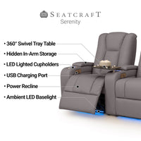 Serenity Italian Leather Home Theater Seating Single Recliner