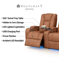 Serenity Italian Leather Home Theater Seating Single Recliner