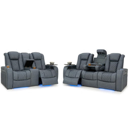 Seatcraft Anthem Sofa & Loveseat Italian Leather, Powered Headrest, Power Recline