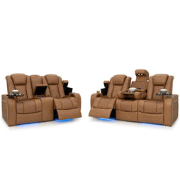 Seatcraft Anthem Sofa & Loveseat Italian Leather, Powered Headrest, Power Recline