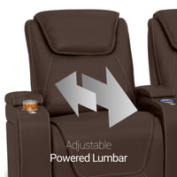 Pantheon Italian Leather Big & Tall Home Theater Seating Single Recliner