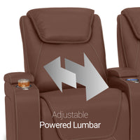 Pantheon Italian Leather Big & Tall Home Theater Seating Single Recliner