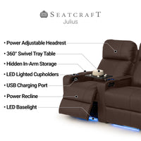 Julius Big & Tall Home Theater Seating Single Recliner
