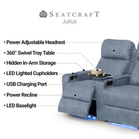 Julius Big & Tall Home Theater Seating Single Recliner