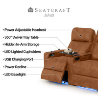 Julius Big & Tall Home Theater Seating Single Recliner