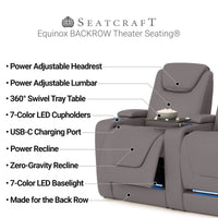 Equinox CoolZeroᵀᴹ Italian Leather BACKROW Theater Seating® Single Recliner