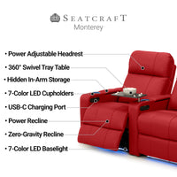 Monterey CoolZeroᵀᴹ Italian Leather Home Theater Seating