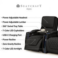 Apex CoolZeroᵀᴹ Italian Leather Home Theater Seating Single Recliner