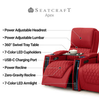 Apex CoolZeroᵀᴹ Italian Leather Home Theater Seats