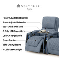Apex CoolZeroᵀᴹ Italian Leather Home Theater Seating Single Recliner