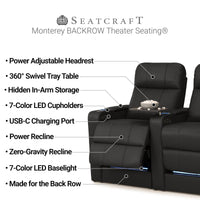 Monterey CoolZeroᵀᴹ Italian Leather BACKROW Theater Seating®