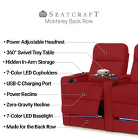 Monterey CoolZeroᵀᴹ Italian Leather BACKROW Theater Seating® Single Recliner
