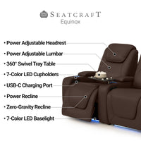 Equinox CoolZeroᵀᴹ Italian Leather Home Theater Seating Single Recliner