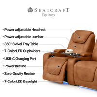 Equinox CoolZeroᵀᴹ Italian Leather Home Theater Seating Single Recliner
