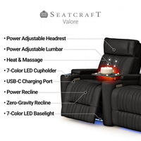 Valore Zero Gravity Home Theater Seating with Heat & Massage