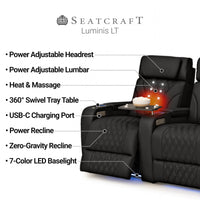 Luminis Zero Gravity Home Theater Seating with Heat & Massage Single Recliner