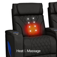 Luminis Zero Gravity Home Theater Seating with Heat & Massage Single Recliner