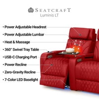 Luminis Zero Gravity Home Theater Seating with Heat & Massage