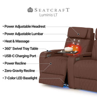 Luminis Zero Gravity Home Theater Seating with Heat & Massage Single Recliner