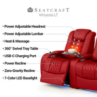 Virtuoso Zero Gravity Home Theater Seating with Heat & Massage