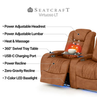 Virtuoso Zero Gravity Home Theater Seating with Heat & Massage Single Recliner