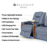 Monaco Italian Leather Home Theater Seating Single Recliner