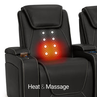 Paladin Italian Leather Heat & Massage Home Theater Seating