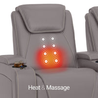 Paladin Italian Leather Heat & Massage Home Theater Seating Single Recliner