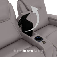 Paladin Italian Leather Heat & Massage Home Theater Seating Single Recliner