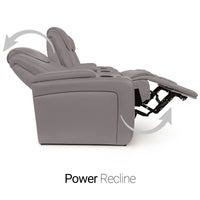Paladin Italian Leather Heat & Massage Home Theater Seating Single Recliner