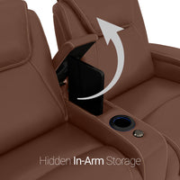 Paladin Italian Leather Heat & Massage Home Theater Seating Single Recliner