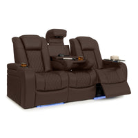 Seatcraft Euphoria Heat & Massage Sofa, Italian Leather, Powered Headrest, Powered Lumbar, Power Recline